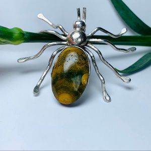 Sterling Silver Hand Forged Spider pendant + chain